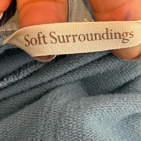 Soft Surroundings Rue Cler Straight Leg Lounge Pull-On Pants Size XL Grey Blue - Picture 7 of 9